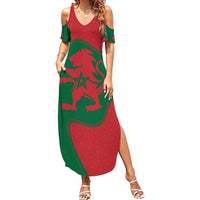 Morocco Proclamation Day With Flag Color Summer Maxi Dress - Wonder Print Shop