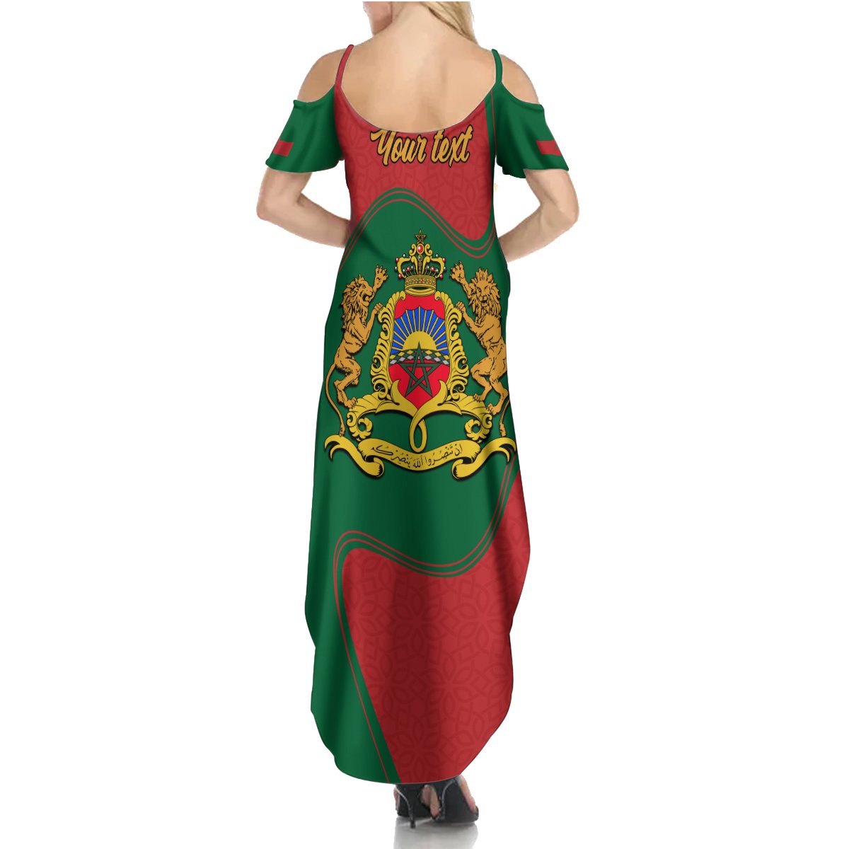 Morocco Proclamation Day With Flag Color Summer Maxi Dress - Wonder Print Shop