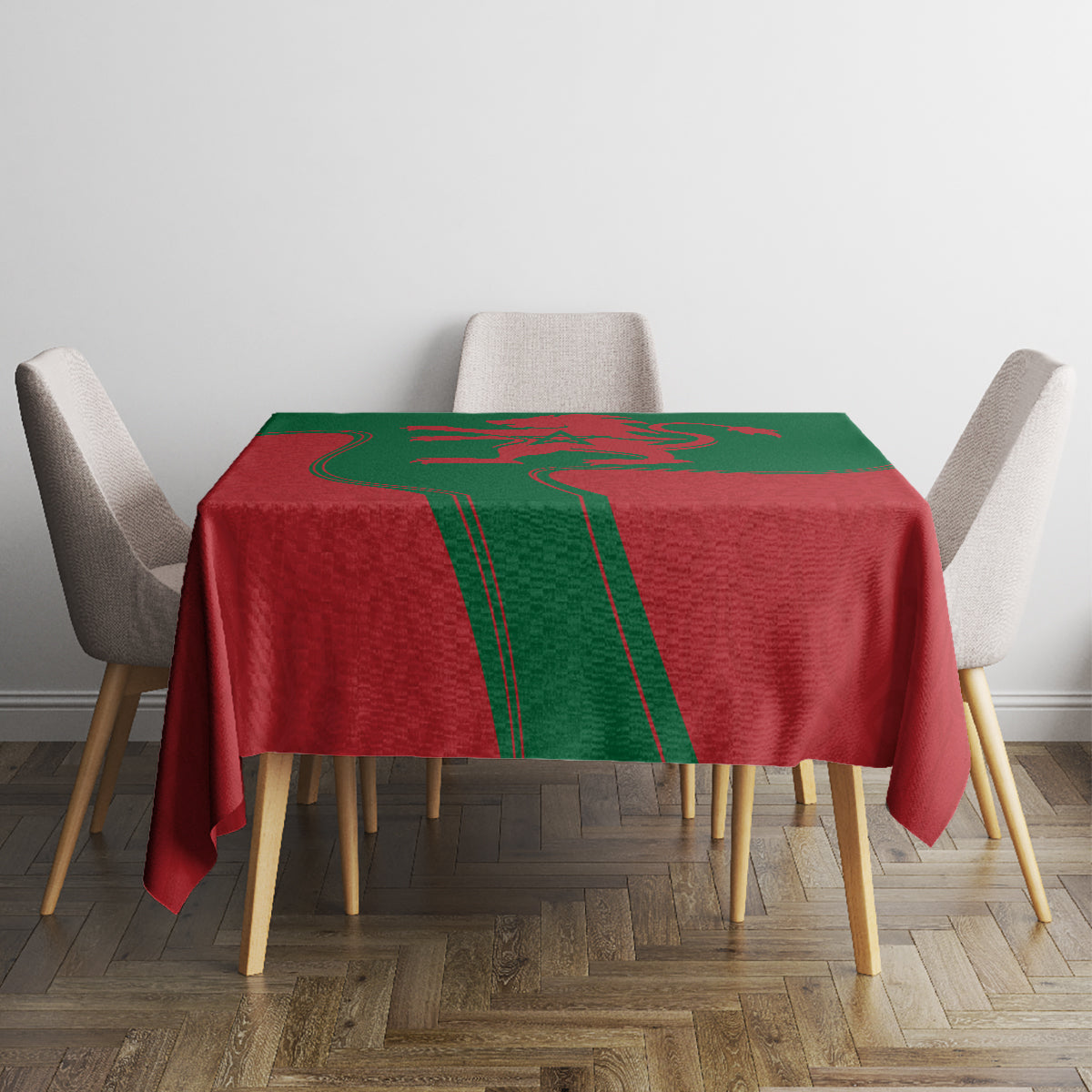Morocco Proclamation Day With Flag Color Tablecloth - Wonder Print Shop