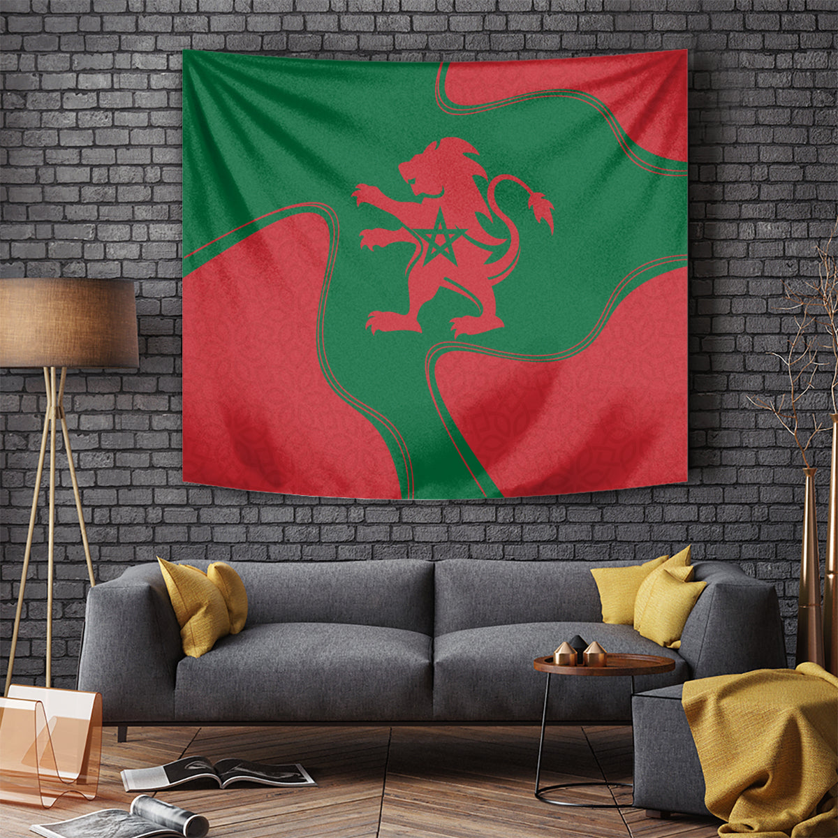 Morocco Proclamation Day With Flag Color Tapestry - Wonder Print Shop
