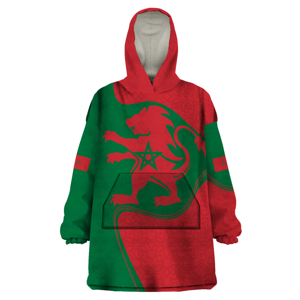 Morocco Proclamation Day With Flag Color Wearable Blanket Hoodie - Wonder Print Shop