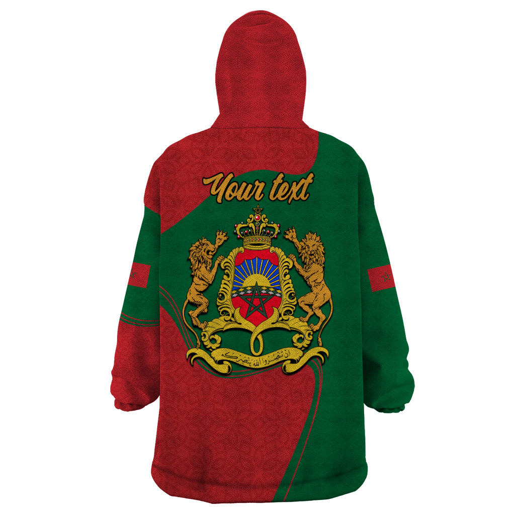 Morocco Proclamation Day With Flag Color Wearable Blanket Hoodie - Wonder Print Shop