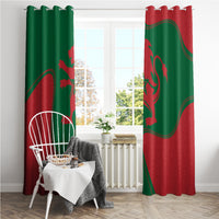 Morocco Proclamation Day With Flag Color Window Curtain - Wonder Print Shop