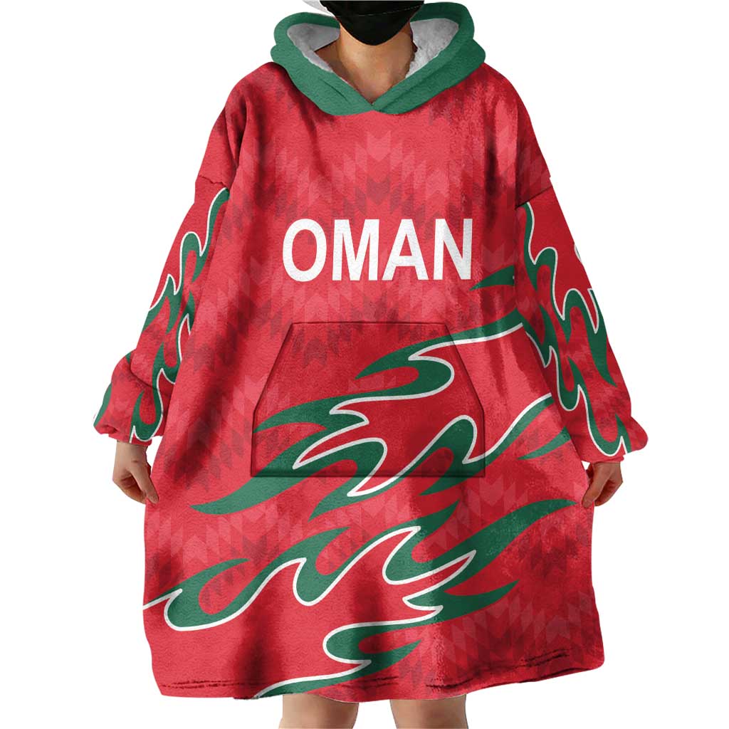 Custom Oman Cricket Wearable Blanket Hoodie 2016 Vintage Away Retro - Wonder Print Shop