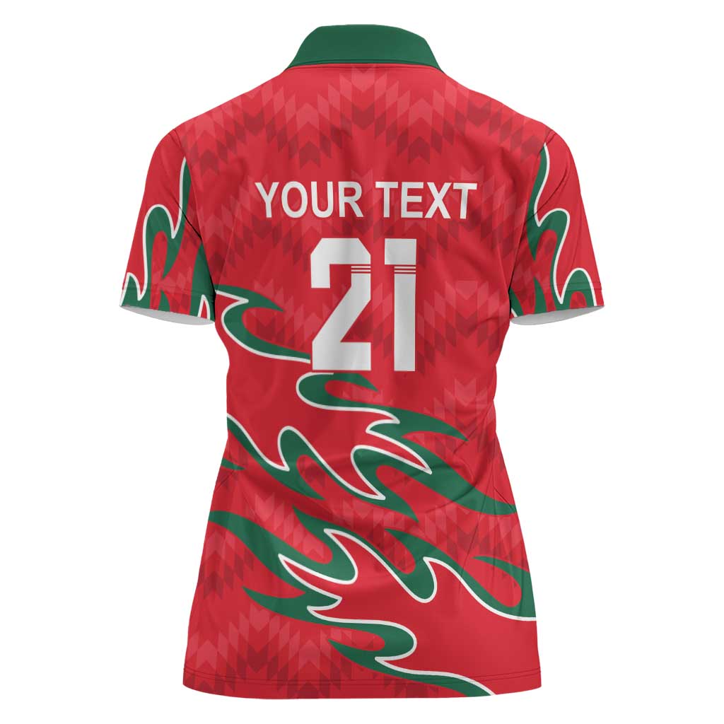 Custom Oman Cricket Women Polo Shirt 2016 Vintage Away Retro - Wonder Print Shop