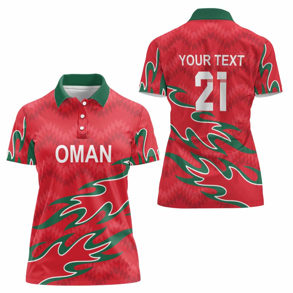 Custom Oman Cricket Women Polo Shirt 2016 Vintage Away Retro - Wonder Print Shop
