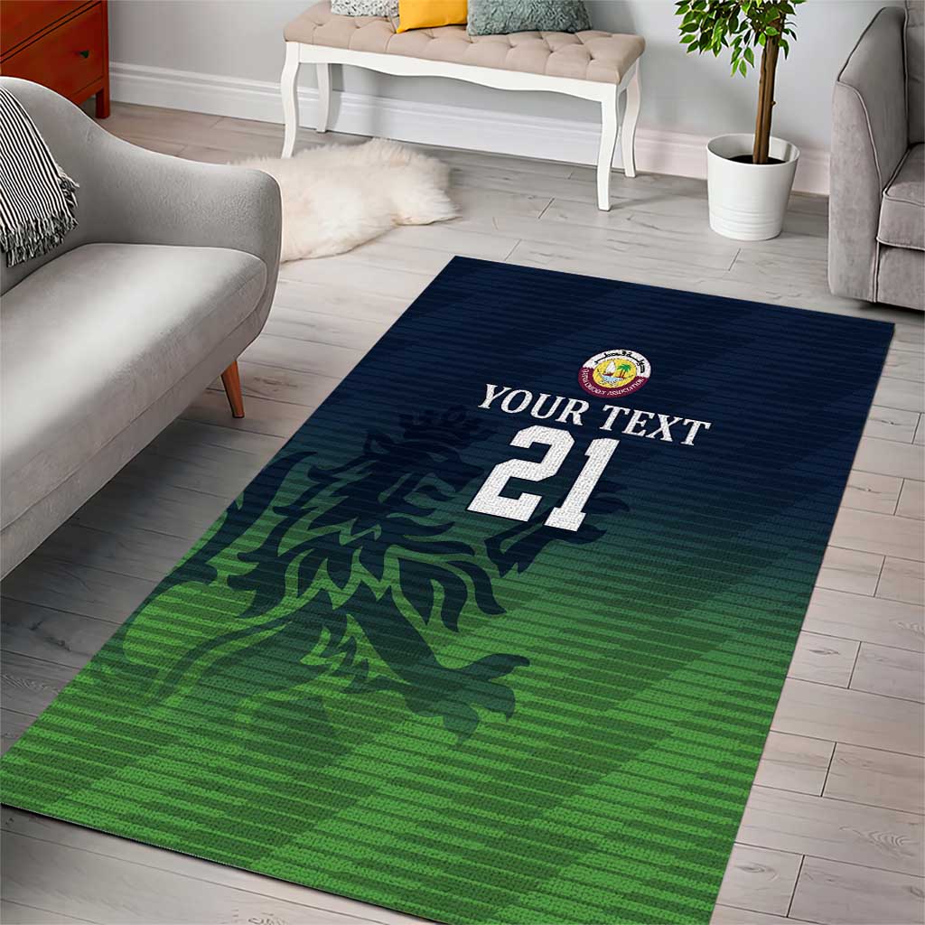 Custom Qatar Cricket Area Rug Green Sporty Pattern LT9 - Wonder Print Shop