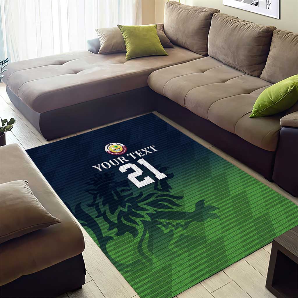 Custom Qatar Cricket Area Rug Green Sporty Pattern LT9 - Wonder Print Shop