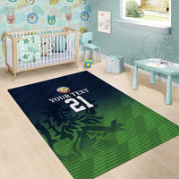 Custom Qatar Cricket Area Rug Green Sporty Pattern LT9 - Wonder Print Shop