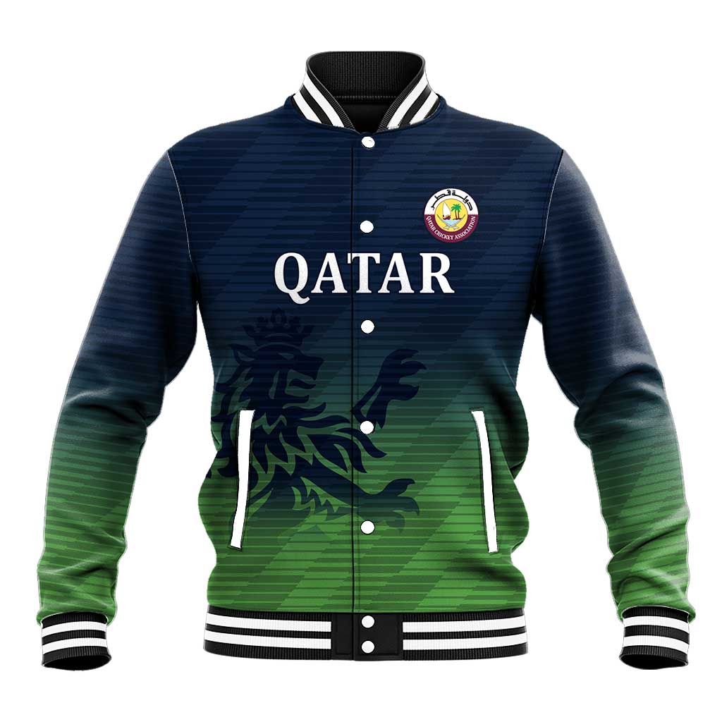 Custom Qatar Cricket Baseball Jacket Green Sporty Pattern LT9 - Wonder Print Shop