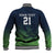 Custom Qatar Cricket Baseball Jacket Green Sporty Pattern LT9 - Wonder Print Shop