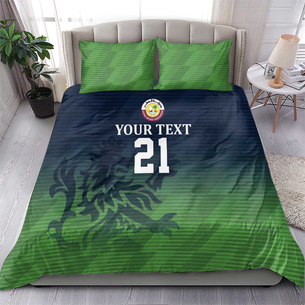 Custom Qatar Cricket Bedding Set Green Sporty Pattern LT9 - Wonder Print Shop