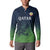Custom Qatar Cricket Button Sweatshirt Green Sporty Pattern LT9 - Wonder Print Shop