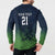 Custom Qatar Cricket Button Sweatshirt Green Sporty Pattern LT9 - Wonder Print Shop