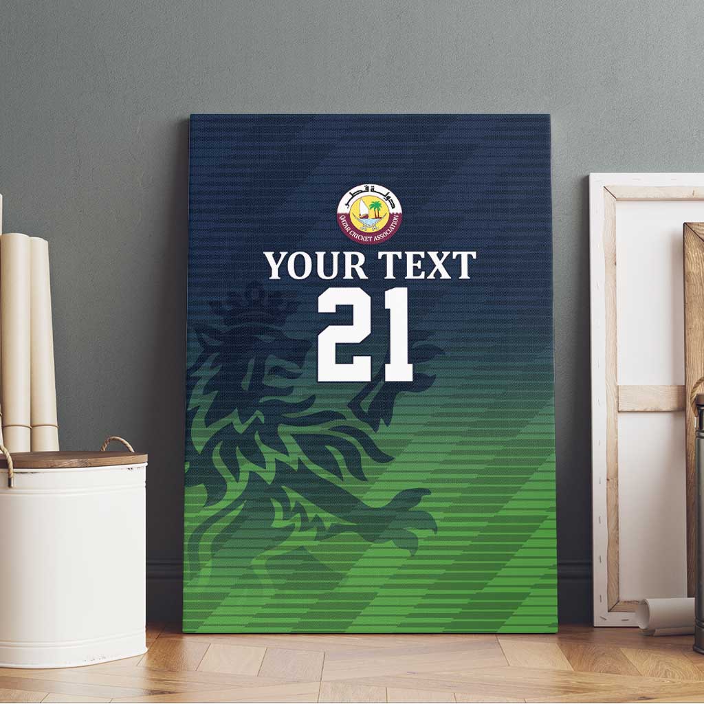Custom Qatar Cricket Canvas Wall Art Green Sporty Pattern LT9 - Wonder Print Shop