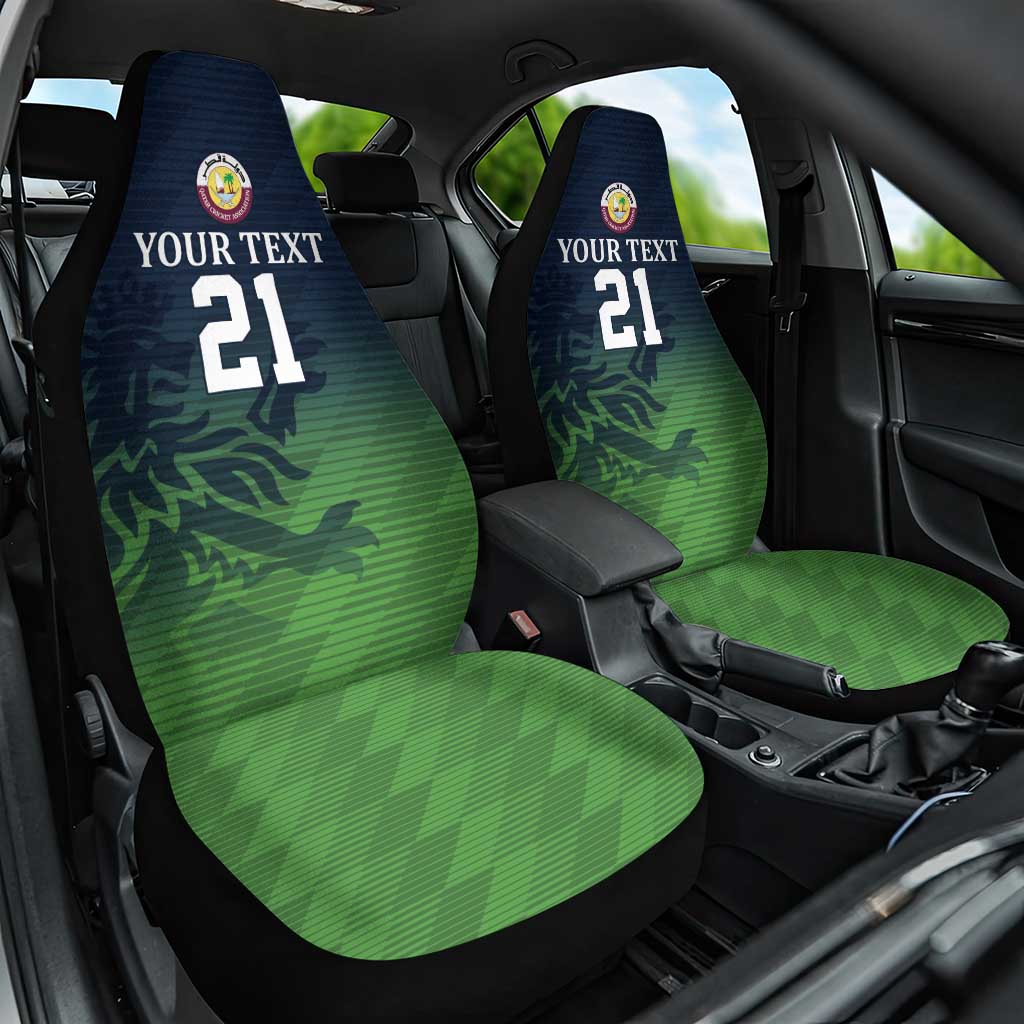 Custom Qatar Cricket Car Seat Cover Green Sporty Pattern LT9 - Wonder Print Shop