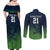 Custom Qatar Cricket Couples Matching Off Shoulder Maxi Dress and Long Sleeve Button Shirt Green Sporty Pattern LT9 - Wonder Print Shop