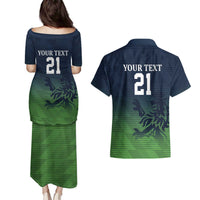 Custom Qatar Cricket Couples Matching Puletasi and Hawaiian Shirt Green Sporty Pattern LT9 - Wonder Print Shop