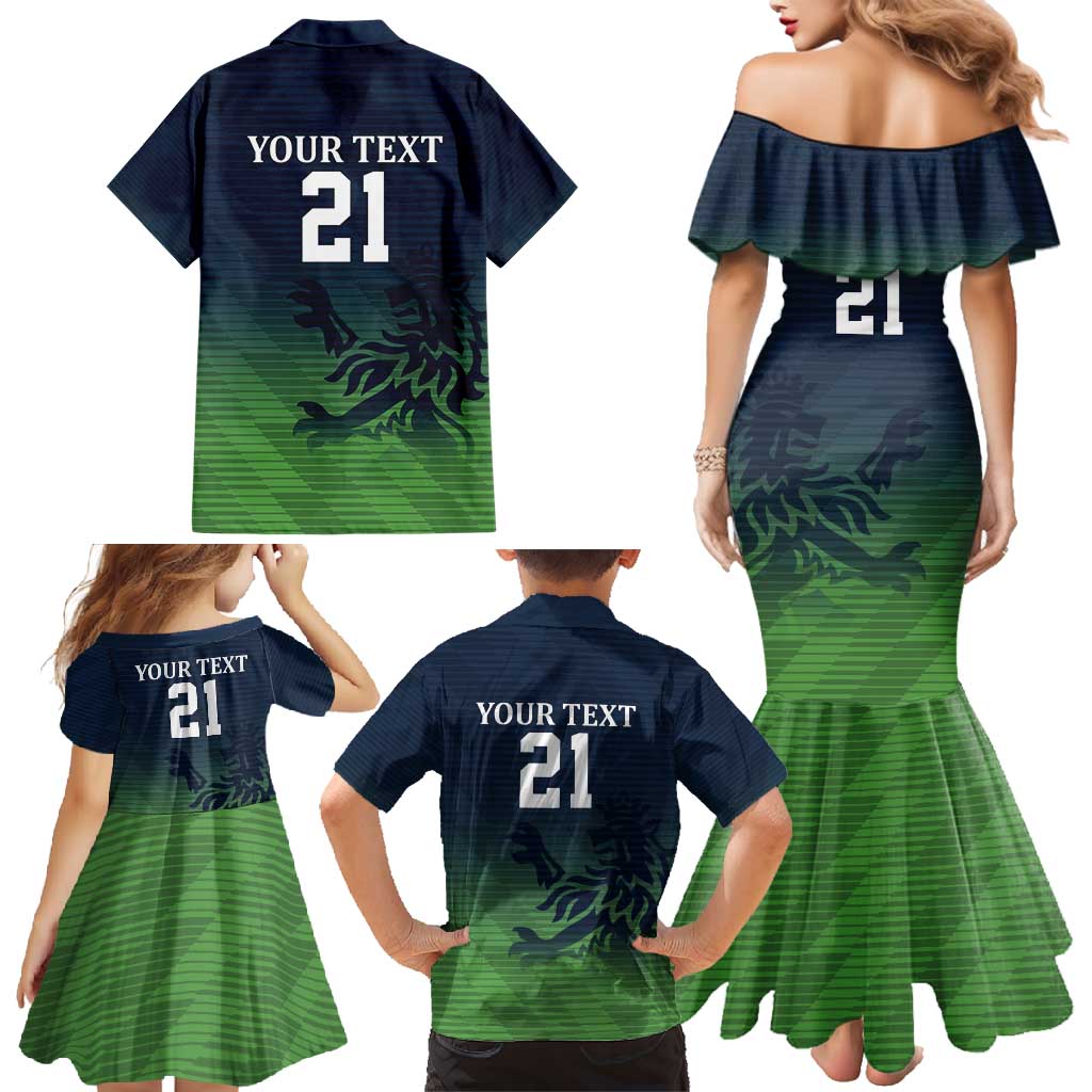 Custom Qatar Cricket Family Matching Mermaid Dress and Hawaiian Shirt Green Sporty Pattern LT9 - Wonder Print Shop