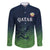 Custom Qatar Cricket Family Matching Mermaid Dress and Hawaiian Shirt Green Sporty Pattern LT9 - Wonder Print Shop