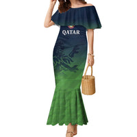 Custom Qatar Cricket Family Matching Mermaid Dress and Hawaiian Shirt Green Sporty Pattern LT9 - Wonder Print Shop