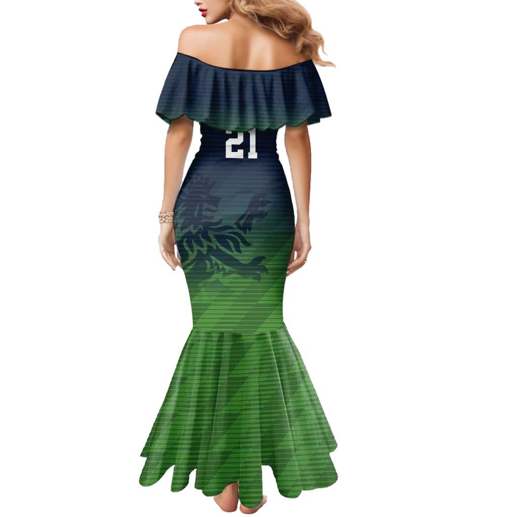 Custom Qatar Cricket Family Matching Mermaid Dress and Hawaiian Shirt Green Sporty Pattern LT9 - Wonder Print Shop