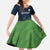 Custom Qatar Cricket Family Matching Off The Shoulder Long Sleeve Dress and Hawaiian Shirt Green Sporty Pattern - Wonder Print Shop