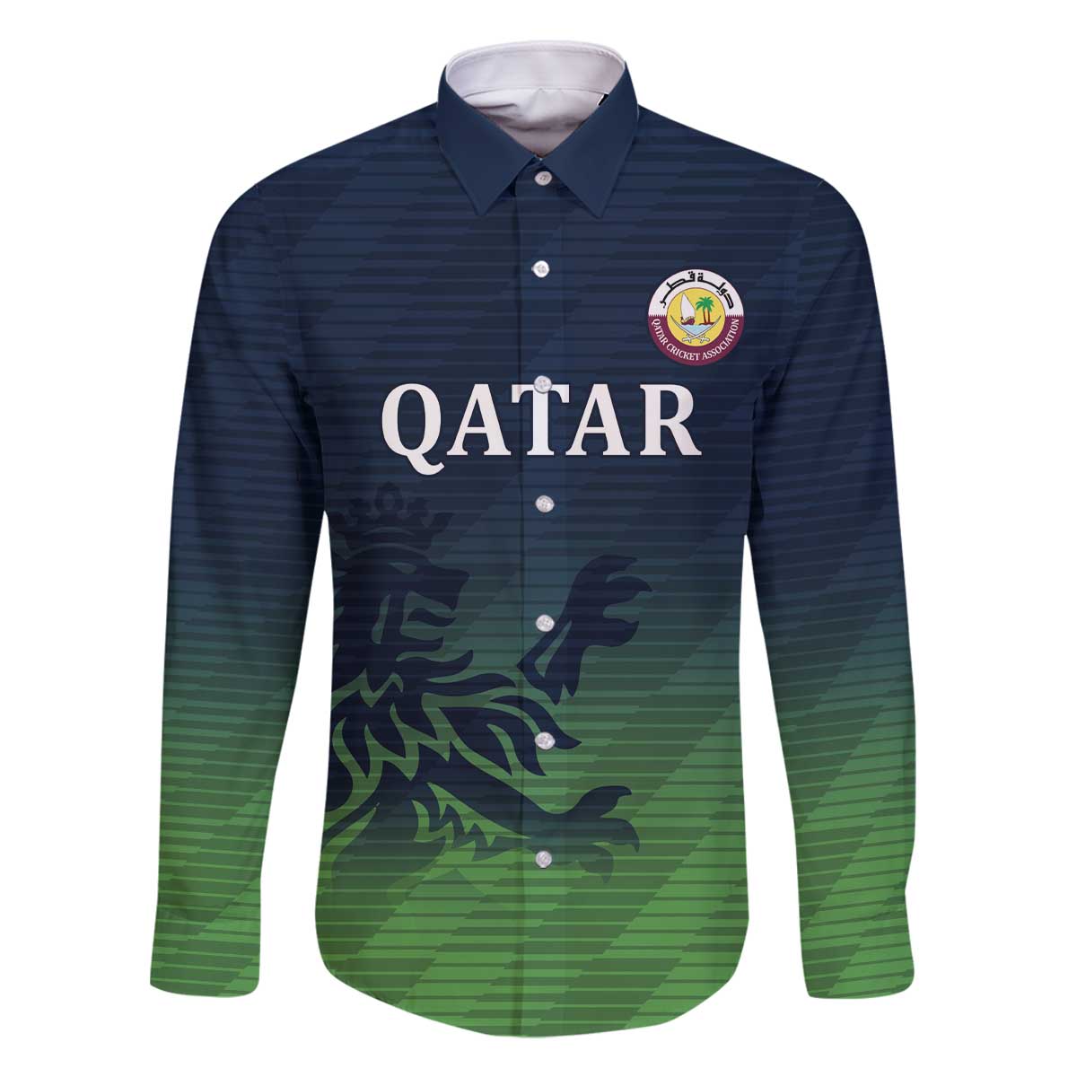 Custom Qatar Cricket Family Matching Off The Shoulder Long Sleeve Dress and Hawaiian Shirt Green Sporty Pattern - Wonder Print Shop