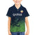 Custom Qatar Cricket Family Matching Off The Shoulder Long Sleeve Dress and Hawaiian Shirt Green Sporty Pattern - Wonder Print Shop