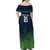Custom Qatar Cricket Family Matching Off Shoulder Maxi Dress and Hawaiian Shirt Green Sporty Pattern LT9 - Wonder Print Shop