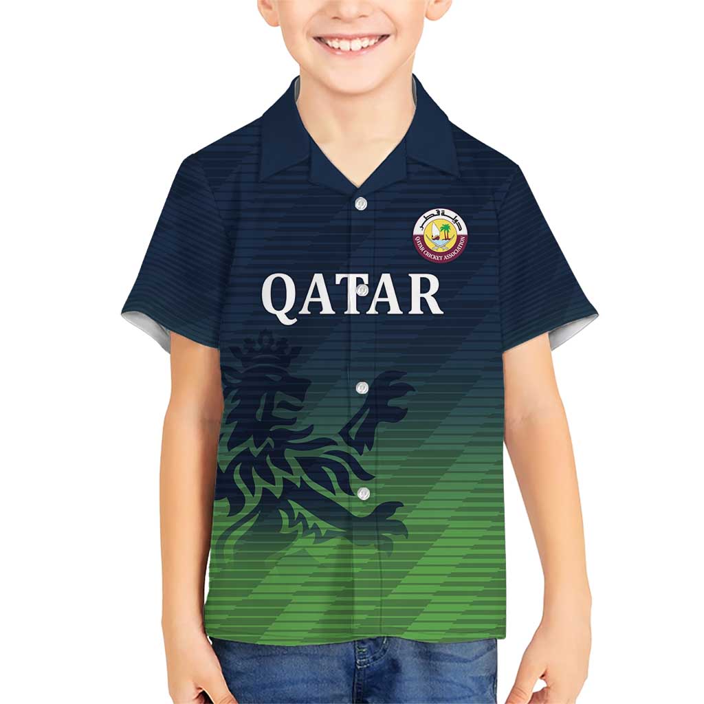 Custom Qatar Cricket Family Matching Short Sleeve Bodycon Dress and Hawaiian Shirt Green Sporty Pattern - Wonder Print Shop