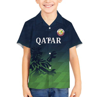 Custom Qatar Cricket Family Matching Short Sleeve Bodycon Dress and Hawaiian Shirt Green Sporty Pattern - Wonder Print Shop