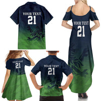 Custom Qatar Cricket Family Matching Summer Maxi Dress and Hawaiian Shirt Green Sporty Pattern - Wonder Print Shop