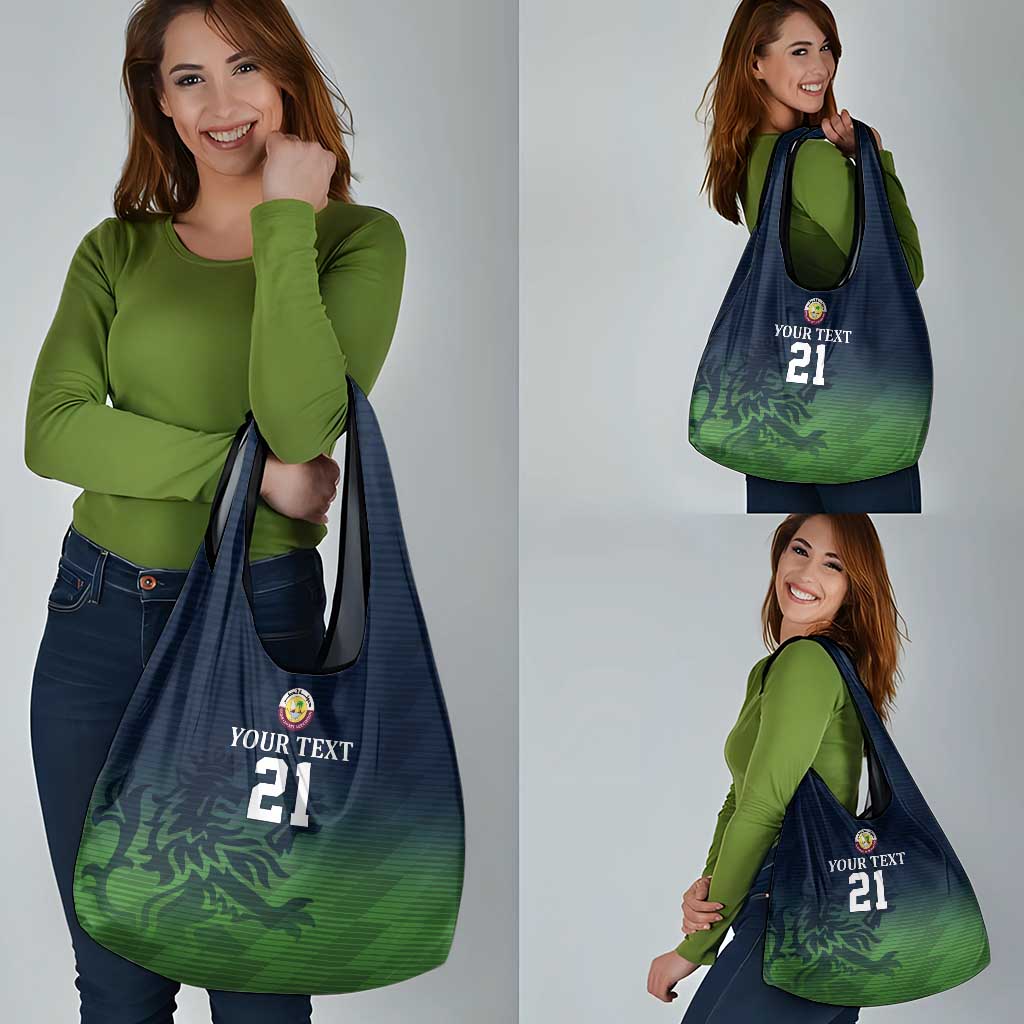 Custom Qatar Cricket Grocery Bag Green Sporty Pattern