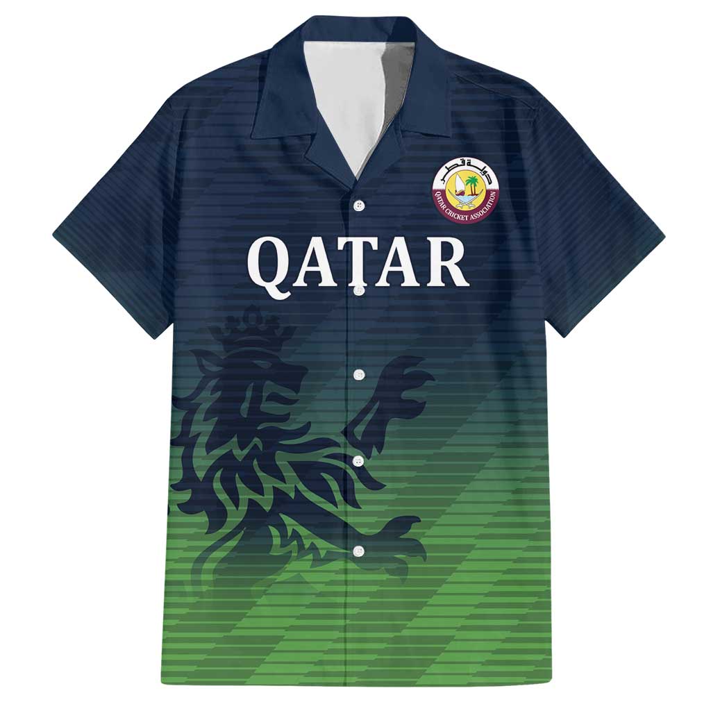 Custom Qatar Cricket Hawaiian Shirt Green Sporty Pattern - Wonder Print Shop