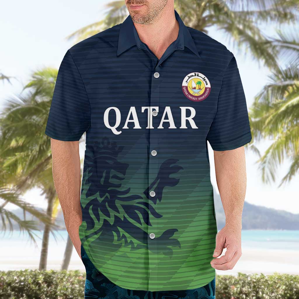 Custom Qatar Cricket Hawaiian Shirt Green Sporty Pattern - Wonder Print Shop