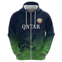 Custom Qatar Cricket Hoodie Green Sporty Pattern - Wonder Print Shop