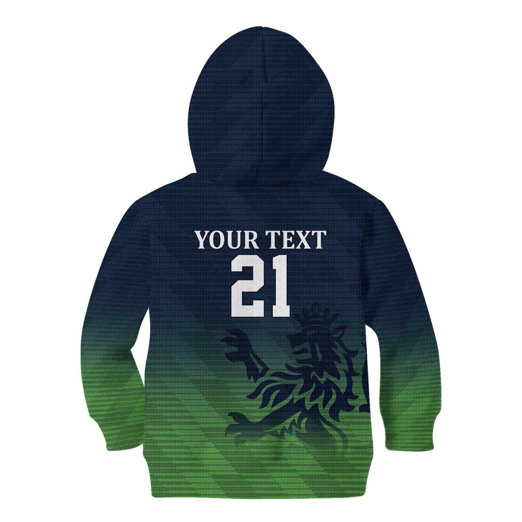 Custom Qatar Cricket Kid Hoodie Green Sporty Pattern - Wonder Print Shop