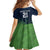 Custom Qatar Cricket Kid Short Sleeve Dress Green Sporty Pattern - Wonder Print Shop