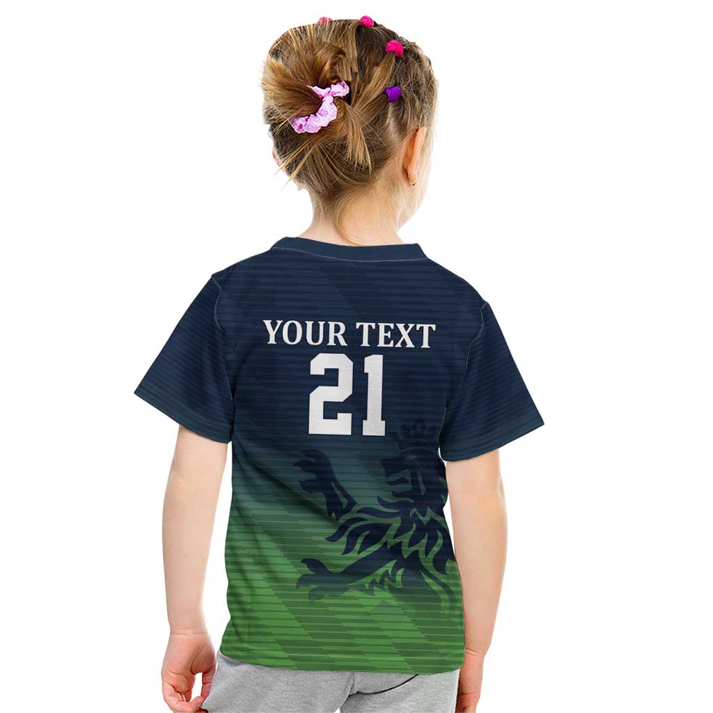 Custom Qatar Cricket Kid T Shirt Green Sporty Pattern - Wonder Print Shop