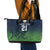Custom Qatar Cricket Leather Tote Bag Green Sporty Pattern - Wonder Print Shop
