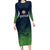 Custom Qatar Cricket Long Sleeve Bodycon Dress Green Sporty Pattern - Wonder Print Shop