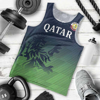 Custom Qatar Cricket Men Tank Top Green Sporty Pattern - Wonder Print Shop