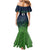 Custom Qatar Cricket Mermaid Dress Green Sporty Pattern - Wonder Print Shop