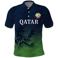 Custom Qatar Cricket Polo Shirt Green Sporty Pattern - Wonder Print Shop