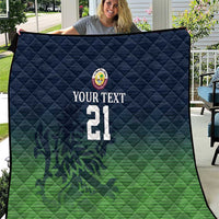 Custom Qatar Cricket Quilt Green Sporty Pattern - Wonder Print Shop