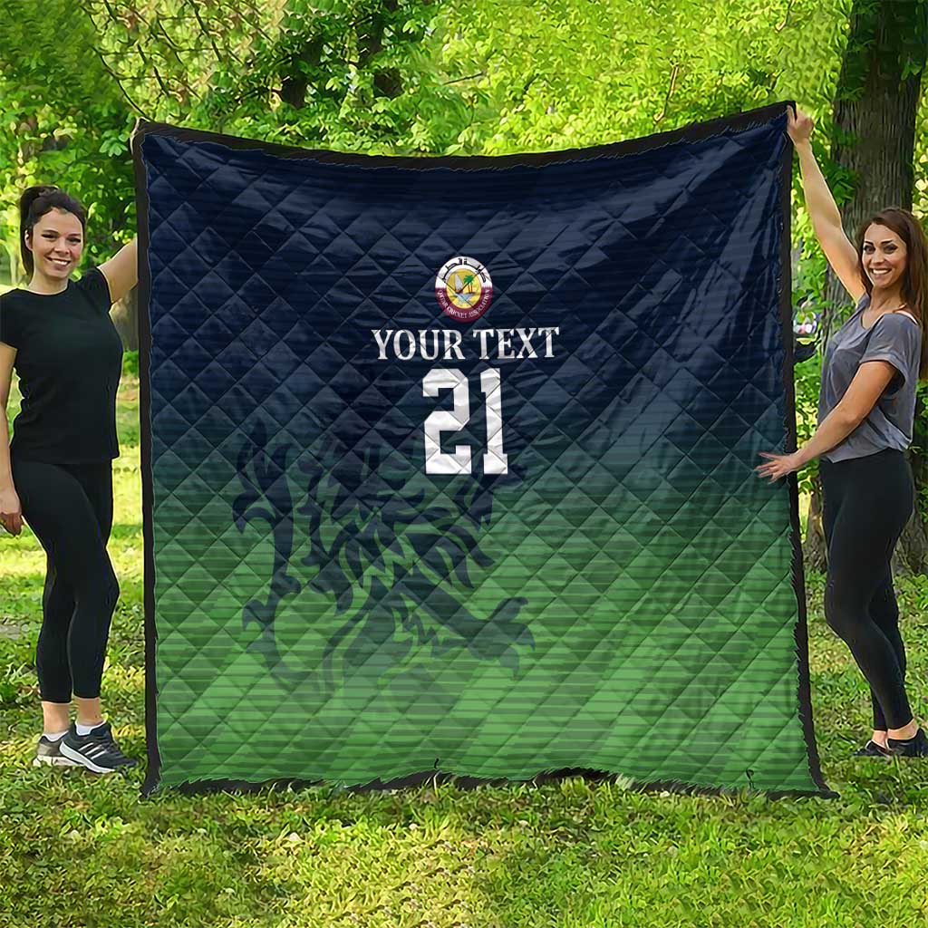 Custom Qatar Cricket Quilt Green Sporty Pattern - Wonder Print Shop