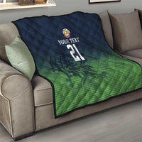 Custom Qatar Cricket Quilt Green Sporty Pattern - Wonder Print Shop