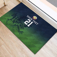 Custom Qatar Cricket Rubber Doormat Green Sporty Pattern - Wonder Print Shop