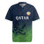 Custom Qatar Cricket Rugby Jersey Green Sporty Pattern - Wonder Print Shop